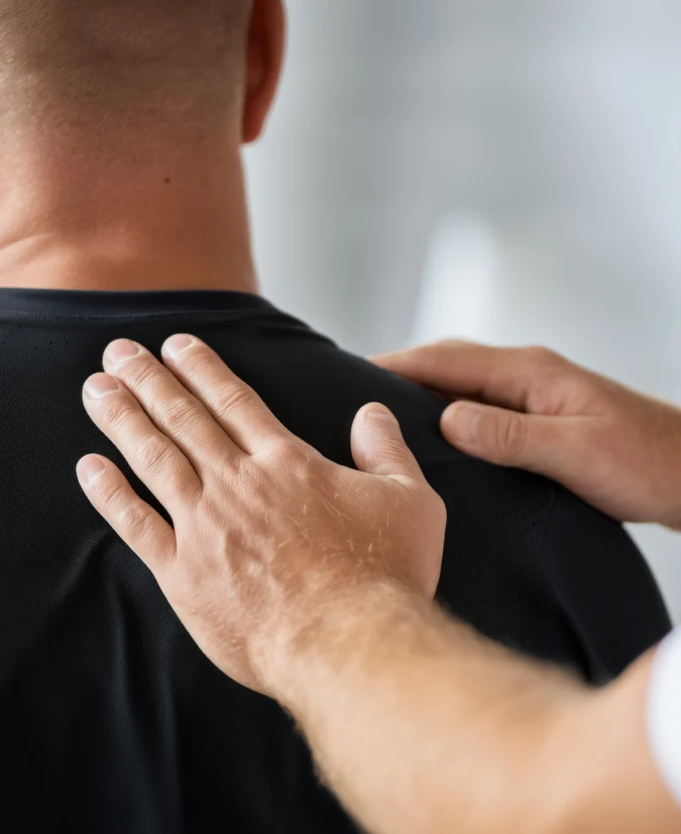 Chiropractor performing a hands-on adjustment