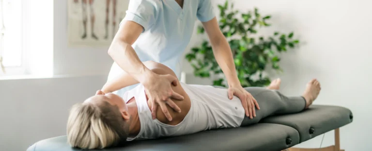 Chiropractor performing a Webster Technique adjustment